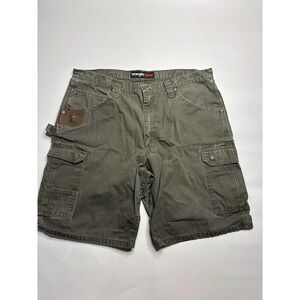 Wrangler Short Mens 38 Green Riggs Workwear Carpenter Cargo Utility Ripstop